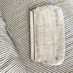 Leather silver  clutch by Milly